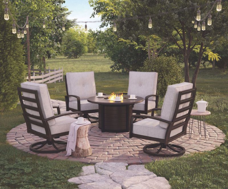 Picture of CASTLE ISLAND ROUND FIRE PIT TABLE - P414