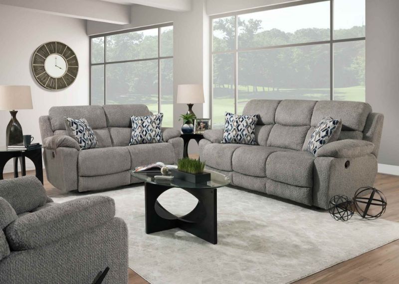 Picture of FOG GREY MANUAL RECLINING LOVESEAT - F636