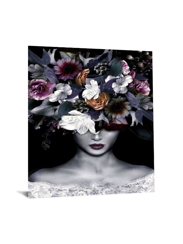 FLOWER HEAD GLASS WALL ART