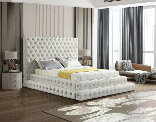 REVEL CREAM QUEEN BED