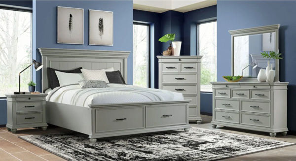 SLATER GREY QUEEN STORAGE BEDROOM SET