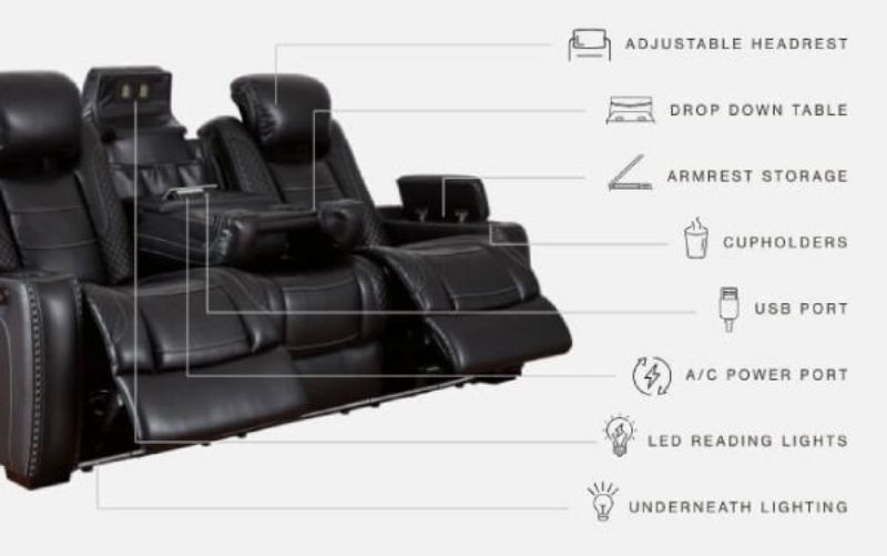 MERCER BLACK POWER HR SOFA