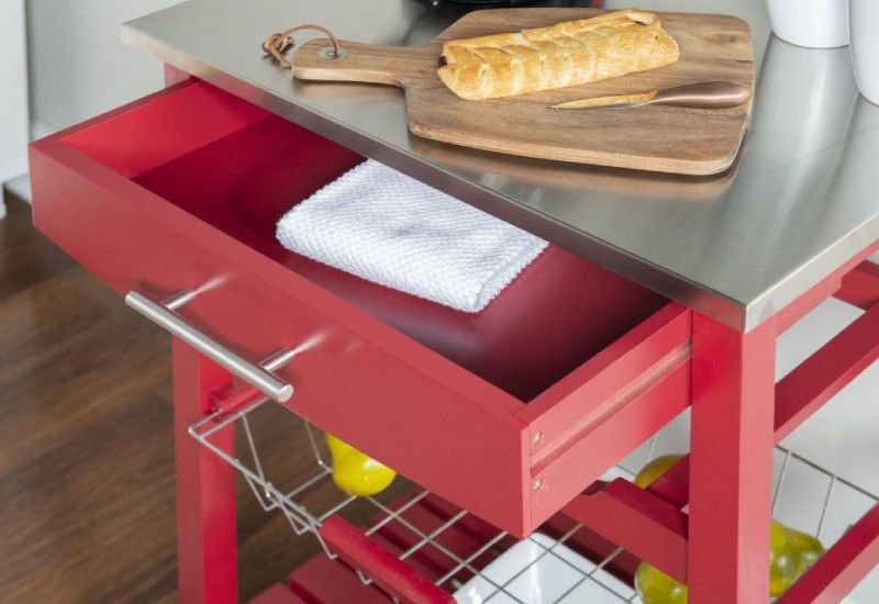 RED KITCHEN CART