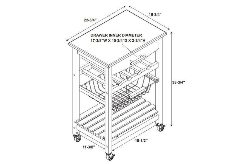 BLUE KITCHEN CART