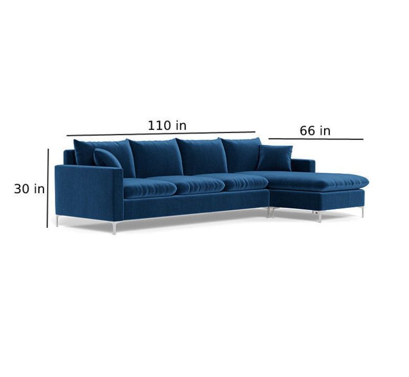 Naomi Navy Velvet 2pc. Reversible Sectional