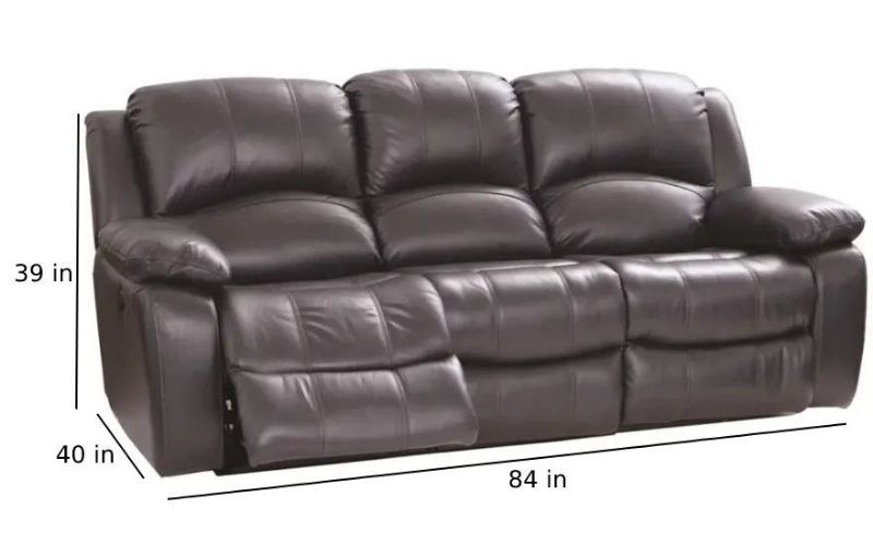 EMERSON GREY POWER LEATHER SOFA