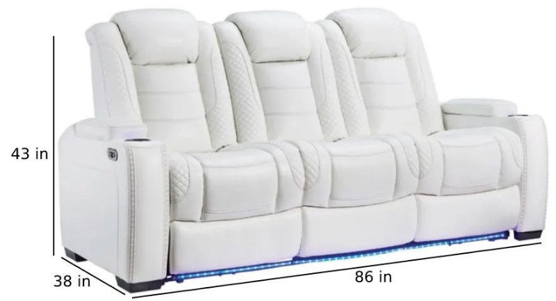 MERCER WHITE PWRHR SOFA