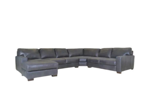 BECHAM GREY LEATHER SECTIONAL
