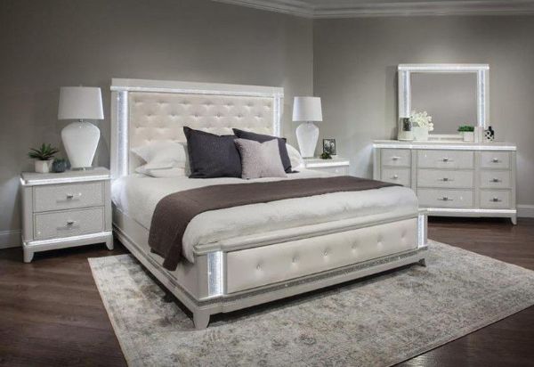 DAZZLE WHITE QUEEN BEDROOM SET